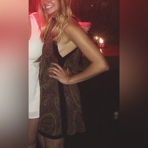 Paisley & Black Halter Mini Dress